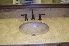 Chocolat vanity with matching undermount oval sink
