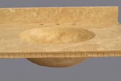 Durango vanity oval stone sink, dentil edge profile MD